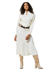 BEIGE STRETCH JERSEY SKIRT