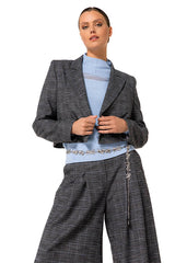 PRINCE OF WALES CHECK SHORT BLAZER