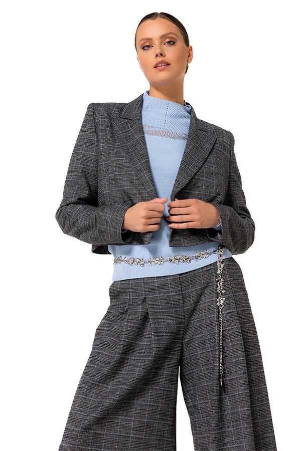 PRINCE OF WALES CHECK SHORT BLAZER