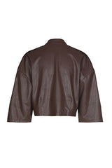 VEGAN LEATHER BOLERO JACKET