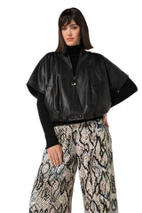 VEGAN LEATHER ELEGANT BOMBER