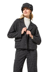 SHORT LOOSE-FITTING TWEED CARDIGAN