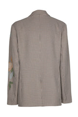 FLORAL DETAILS EYE-CATCHING CHECKED BLAZER