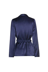 DARK INDIGO SHINY VISCOSE BLAZER