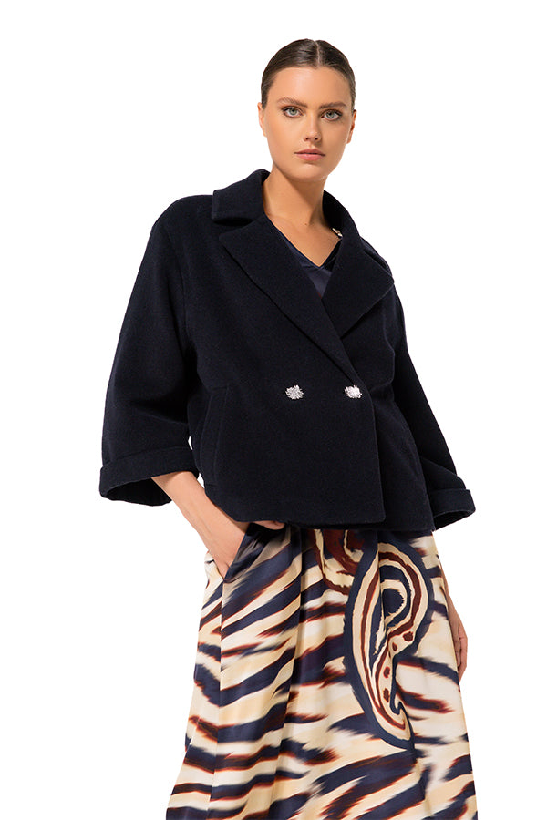 WOOL MIX SHORT COAT JACKET