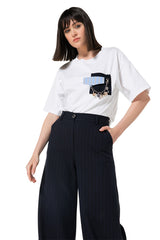 DECORATIVE PATCH POCKETS COTTON T-SHIRT