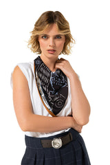 ATTACHED SCARF COTTON T-SHIRT