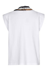 ATTACHED SCARF COTTON T-SHIRT