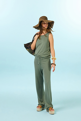 OLIVE GREEN KNIT TROUSERS