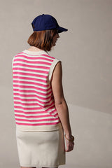 SAILOR STRIPE SLEEVELESS SWEATER