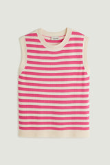 SAILOR STRIPE SLEEVELESS SWEATER