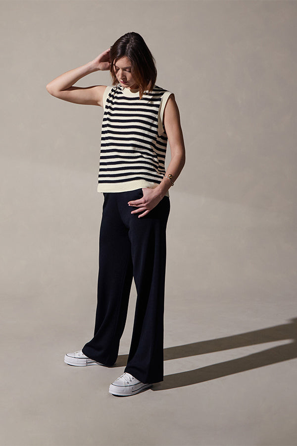 SAILOR STRIPE SLEEVELESS SWEATER