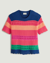 CROCHET LIKE MULTI STRIPES SWEATER