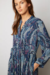 JANICE SOFT PAISLEY PRINT MINI DRESS