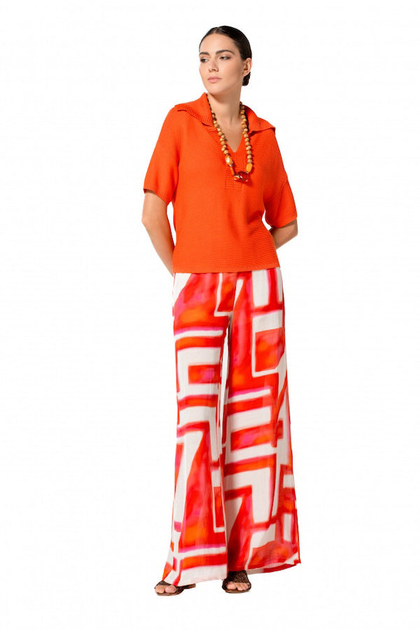 ORANGE POLO SWEATER
