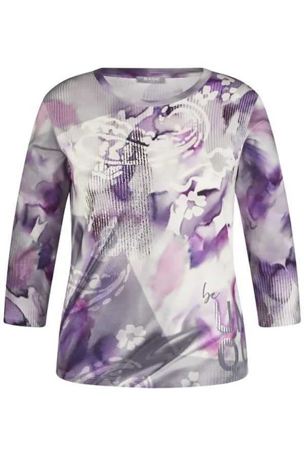 PURPLE ABSTRACT PRINT T-SHIRT