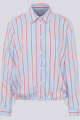 DRAWSTRING RED STRIPES BLOUSE
