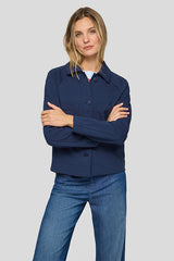 LARGE POCKETS TURN-DOWN COLLAR SHORT JACKET