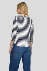 SNEAKER MOTIF SEQUINS STRIPED T-SHIRT
