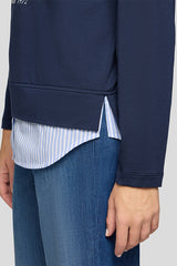 V-NECK BLOUSE INSERT SWEATSHIRT