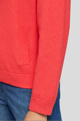 CORAL ZIPPED ROUND NECK CARDIGAN
