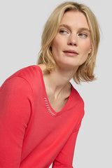 V-NECK FINE-KNIT SWEATER