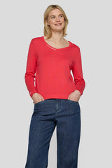 V-NECK FINE-KNIT SWEATER