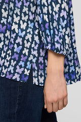 COLORFUL BUTTERFLY PATTERN BLOUSE