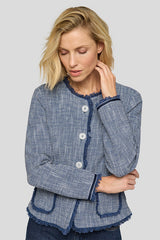 RAW EDGES STRUCTURED BOUCLE JACKET