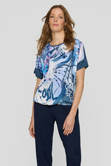 ALL-OVER PRINT SHINY BACK PANEL T-SHIRT
