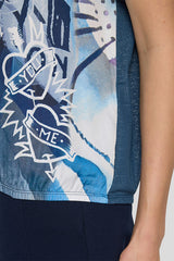 ALL-OVER PRINT SHINY BACK PANEL T-SHIRT