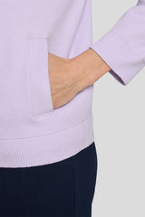 LILAC ZIPPED ROUND NECK CARDIGAN