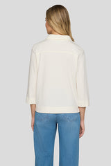 3/4 SLEEVE SPLIT NECK JERSEY TOP