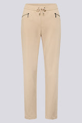 BROWN ZIPPERED POCKETS DRAWSTRING TROUSERS