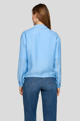 DRAPED DRAWSTRING LIGHTWEIGHT BLOUSE