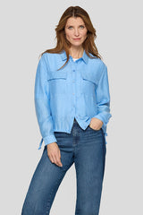 DRAPED DRAWSTRING LIGHTWEIGHT BLOUSE