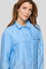 DRAPED DRAWSTRING LIGHTWEIGHT BLOUSE