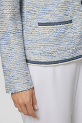 CONTRASTING PIPING TEXTURED JACKET