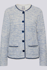 CONTRASTING PIPING TEXTURED JACKET