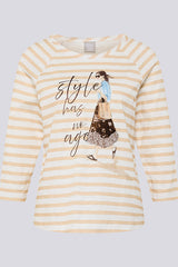 FRONT DESIGN STRIPED T-SHIRT