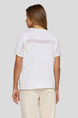 EMBELLISHED LEOPARD MOTIF SHORT?SLEEVE SWEATER