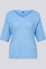 OPENWORK V-NECK KNIT SWEATER