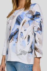 ABSTRACT BRUSHSTROKE PRINT SWEATER