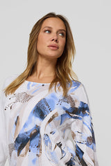 ABSTRACT BRUSHSTROKE PRINT SWEATER