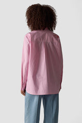 TIE BELT HEART EMBROIDERY BLOUSE