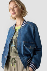 BACK DETAILS COLLEGE DENIM JACKET