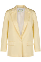 LIGHT YELLOW SINGLE BUTTON TAILORED BLAZER