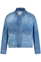 LIGHT BLUE BUTTON FRONT DENIM JACKET