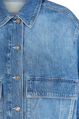 LIGHT BLUE BUTTON FRONT DENIM JACKET