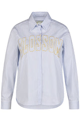 EMBROIDERED STRIPED BUTTON-UP SHIRT